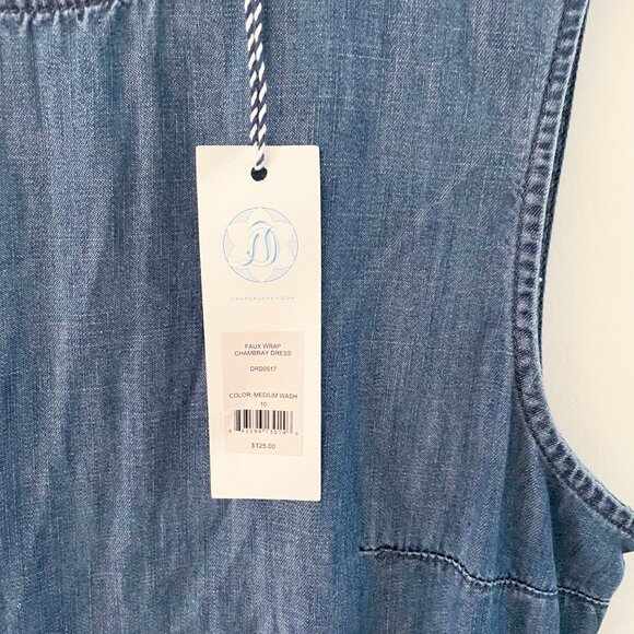 NWT Draper James Denim Ruffle Dress, Size 10 - Picture 5 of 7